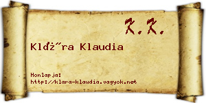 Klára Klaudia névjegykártya
