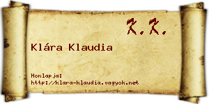 Klára Klaudia névjegykártya