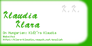 klaudia klara business card